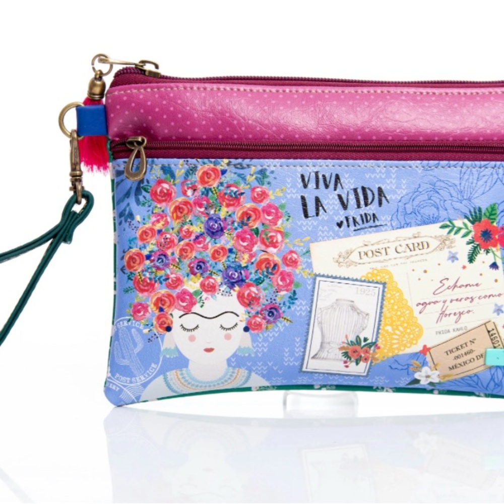 Colorful Frida Kahlo Clutch Bag